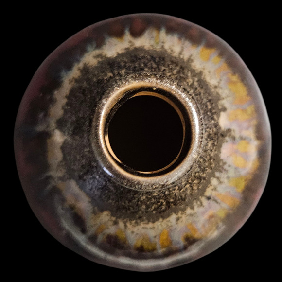 Drip Glaze Ceramic Vase Red Brown Yellow Small 5” Accent Decor - Picture 6 of 7